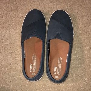 Leather / suede slip on flats